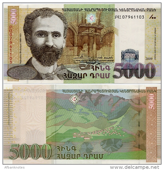 ARMENIA       5000 Dram       P-51b       2009       UNC - Arménie