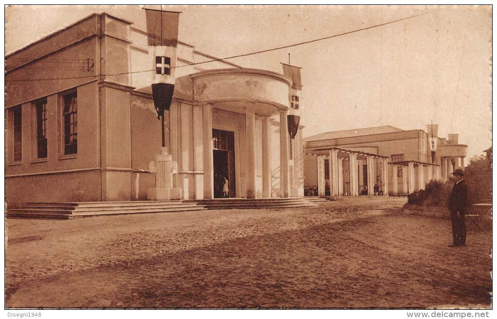 02960  "TORINO - ESPOSIZIONE 1928 - PADIGL. AGRICOLTURA". ARCHIT. DEL ´900.  ANIMATA. CARTOLINA ORIGINALE. NON SPEDITA. - Ausstellungen