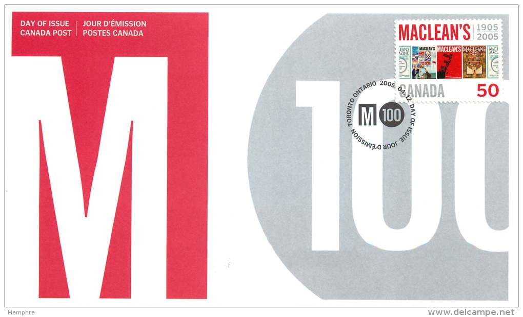 2005   Maclean's Magazine  Sc 2104  Single - 2001-2010