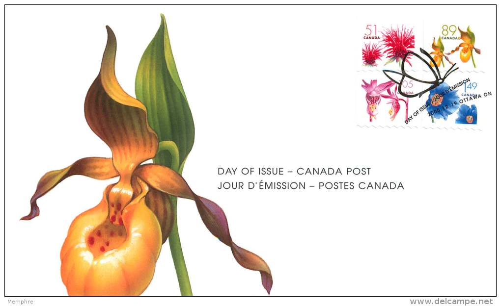 2005   Flower Definitives Sc 2128-31  Coil Stamps Combination FDC - 2001-2010