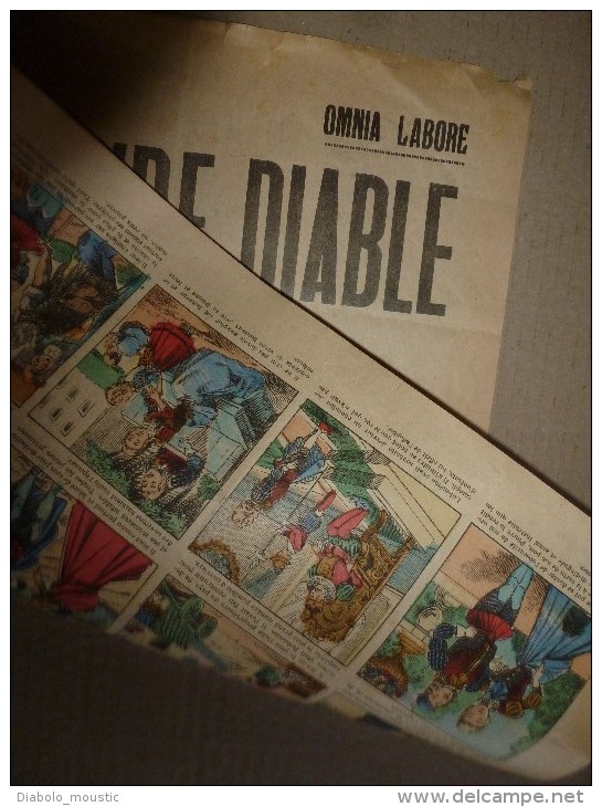 Années 1900 Images d'EPINAL Réclame du magasin AU PAUVRE DIABLE ,39cm x 29cm :L'Histoire : LES TROIS POIS
