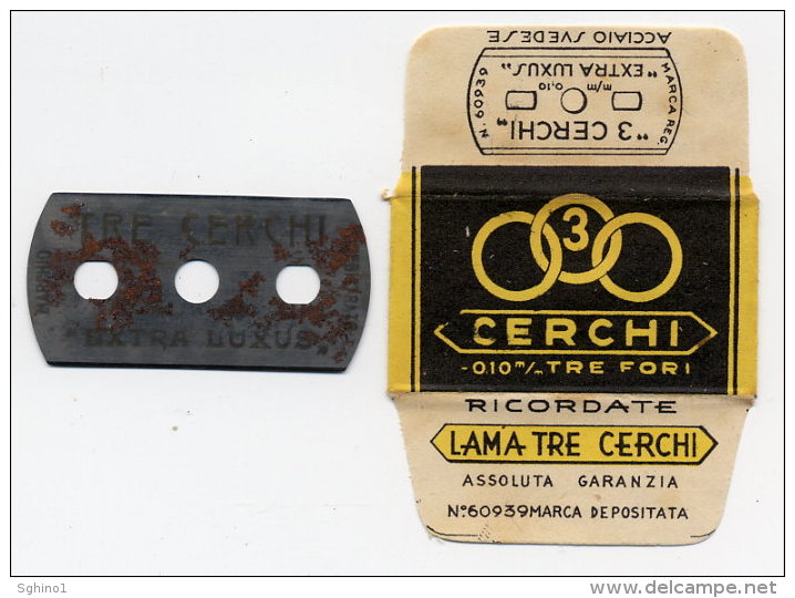 LAMETTA DA BARBA "TRE CERCHI" Lamette Hojas-hoja Afeitar Razor Blades-blade Rasierklingen Lames-lame Rasoir - Razor Blades