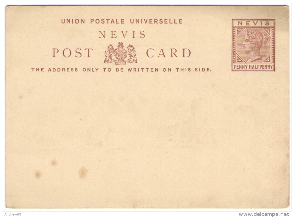NEVIS - Penny Halfpenny - Union Postale Universelle - Post Card - Intero Postale - Entier Postal - Postal Stationery ... - St.Christopher-Nevis-Anguilla (...-1980)