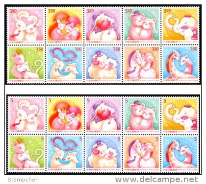 2015 Greeting Stamps-Best Wishes Rabbit Squirrel Dog Bear Elephant Cats Deer Sheep Zebra Giraffe - Knaagdieren