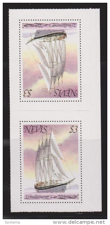 Nevis 1980 Ships $3 Windjammer Se Tenant Booklet Pair MNH - St.Kitts And Nevis ( 1983-...)