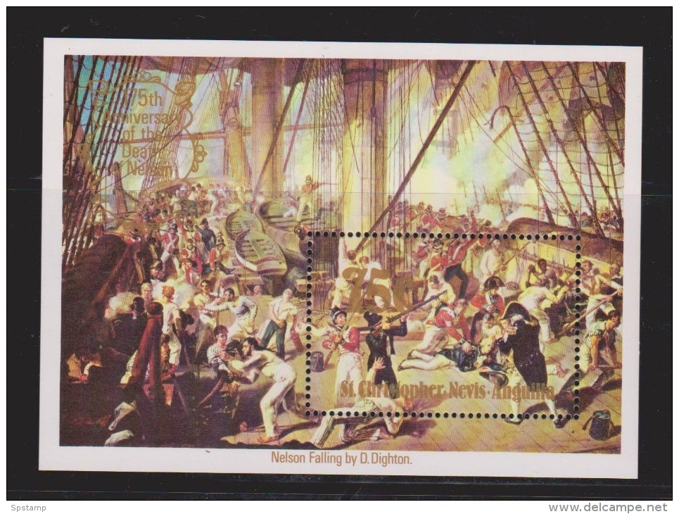 St Christopher Nevis Anguilla 1980 Horatio Nelson Falling By Dighton Miniature Sheet MNH - St.Christopher-Nevis-Anguilla (...-1980)