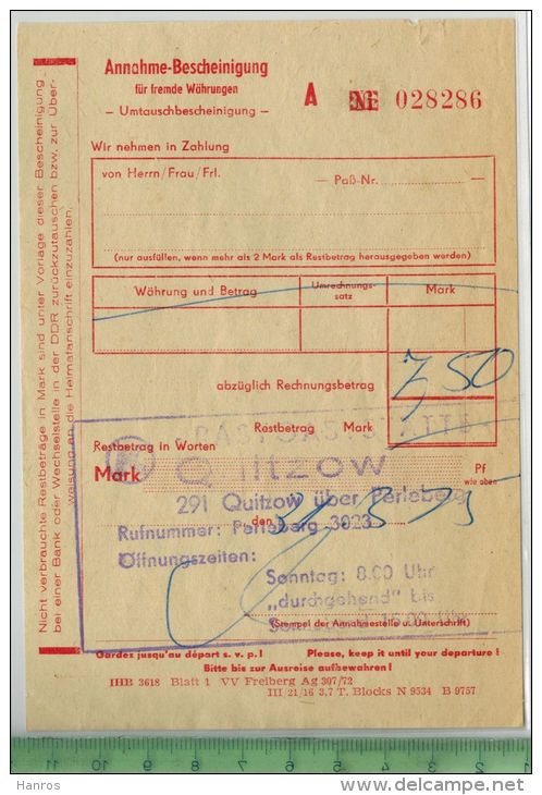 Konsum, Quitzow über Perleberg 1975 - Invoices