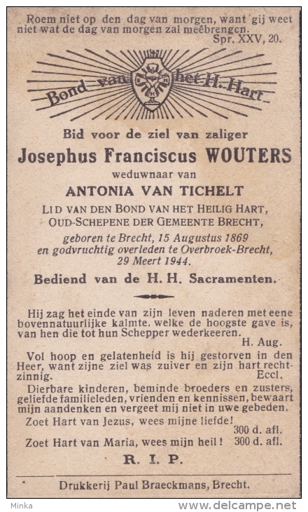 Doodsprentje (6666)  Brecht - Overbroek Brecht - WOUTERS / VAN TICHELT 1869 - 1944 - Images Religieuses