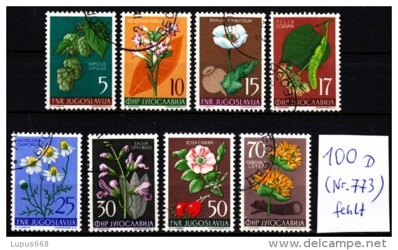 Jugoslawien 1955 MiNr. 765/772 (ohne/without 773)  O  Flora I.  Heilpflanzen - Plantes Médicinales