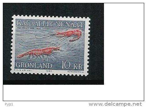 1982 MNH Greenland, Shrimp, Postfris - Schalentiere