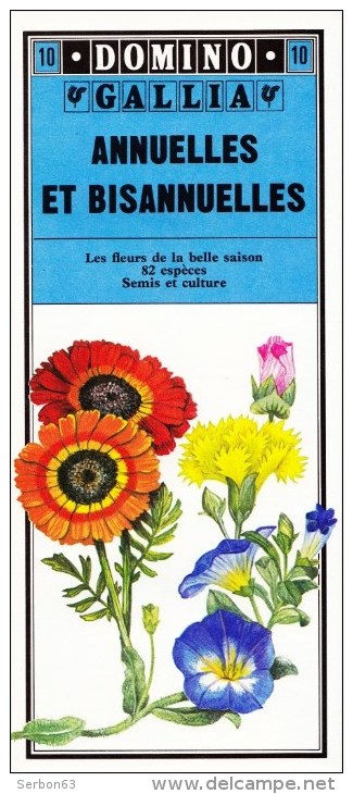 GUIDE DOMINO GALLIA N°10 COULEUR EN FORME DE CARTE ROUTIERE 24 PLANCHES 11cmX25cm FLEURS ANNUELLES ET BISANNUELLES 82 ES - Other Plans