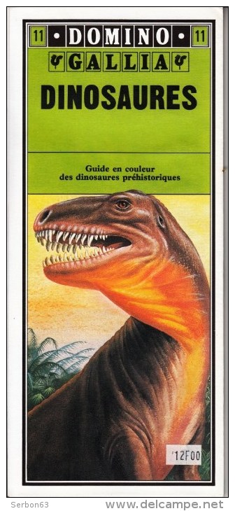 GUIDE DOMINO GALLIA N°11 EN COULEUR EN FORME DE CARTE ROUTIERE 24 PLANCHES 11cmX25cm DINOSAURES PREHISTORIQUE PROTOCERAT - Fichas Didácticas