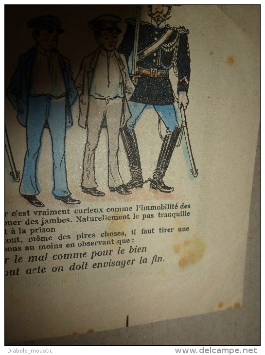 Vers 1900 Image d'EPINAL Réclame de  AU GRAND BON MARCHE 32 x 24,5cm : LA MORALE D'UN MAUVAIS COUP