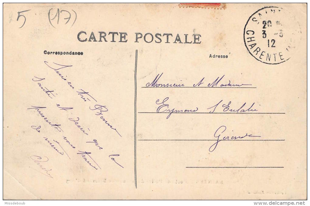 17 - SAINTES  -  Poste De Police De La Caserne Bremond D'Ars - 1912 - 2 Scans - Saintes