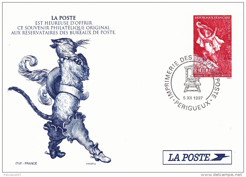 C01-042 - France CEP - Carte Entier Postal  Du 5-12-1997 - COB  - Cachet De Perigueux - Série  - Souvenir De La Poste - - Lots Et Collections : Entiers Et PAP