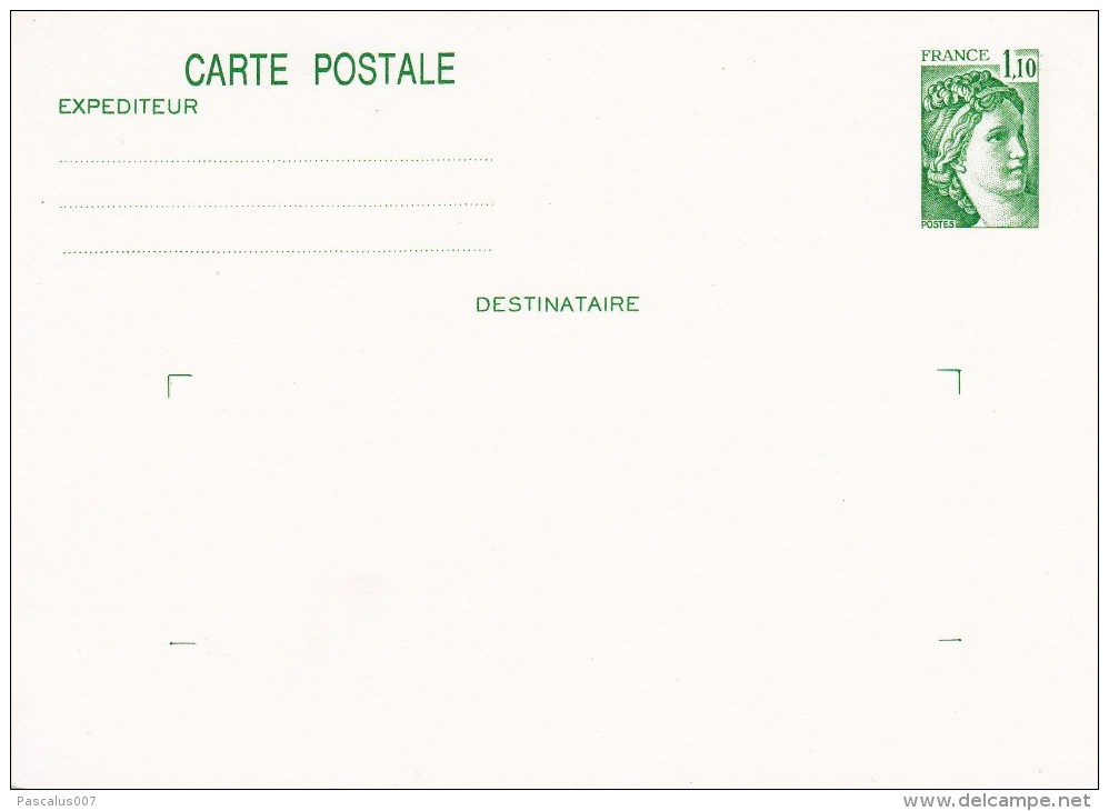 C01-052 - France CEP - Carte Entier Postal  Du 0-1-1900 - COB  - Cachet De  - Série  -  - 1€ - Lots Et Collections : Entiers Et PAP