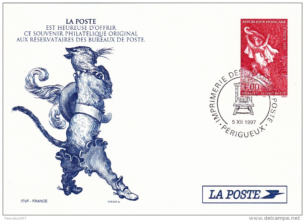 C01-061 - France CEP - Carte Entier Postal  Du 5-12-1997 - COB  - Cachet De Perigueux - Série  - Souvenir De La Poste - - Verzamelingen En Reeksen: PAP