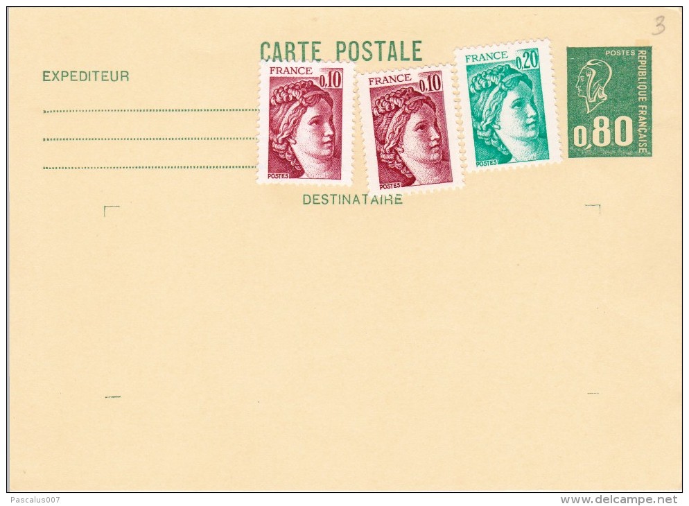 C01-074 - France CEP - Carte Entier Postal  Du 0-1-1900 - COB  - Cachet De  - Série  -  - 1€ - Collections & Lots: Stationery & PAP