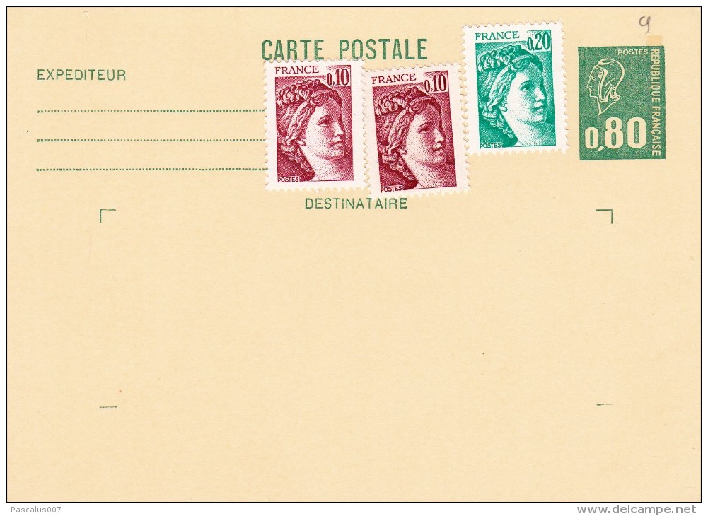 C01-083 - France CEP - Carte Entier Postal  Du 0-1-1900 - COB  - Cachet De  - Série  -  - 1€ - Lots Et Collections : Entiers Et PAP