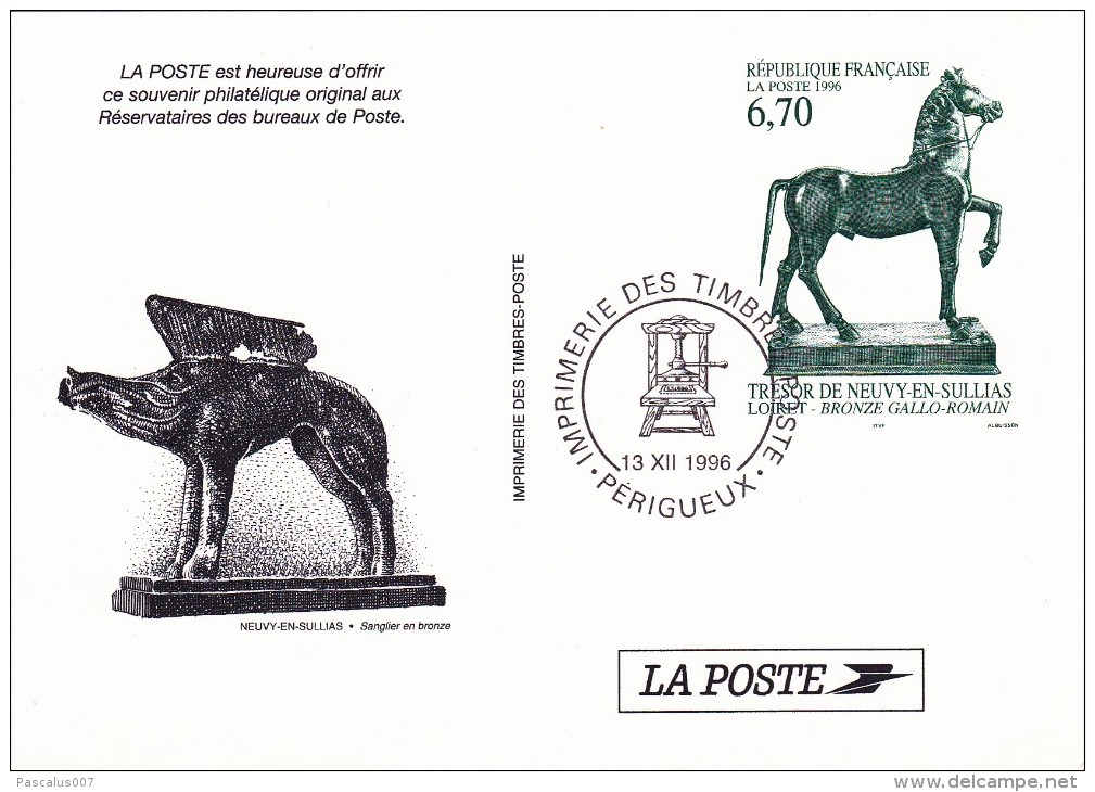 C01-103 - France CEP - Carte Entier Postal  Du 13-12-1996 - COB  - Cachet De Perigueux - Série  - Souvenir De La Poste - - Collections & Lots: Stationery & PAP