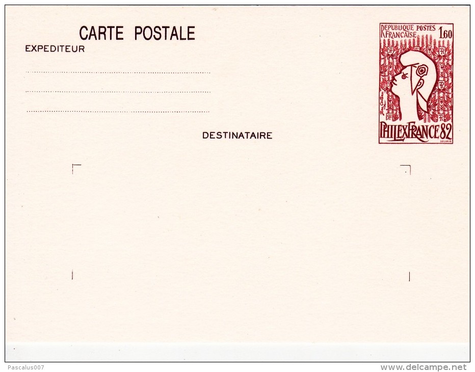 C01-104 - France CEP - Carte Entier Postal  Du 0-1-1900 - COB  - Cachet De Vierge - Série  - Philex France 82 - 1€ - Lots Et Collections : Entiers Et PAP