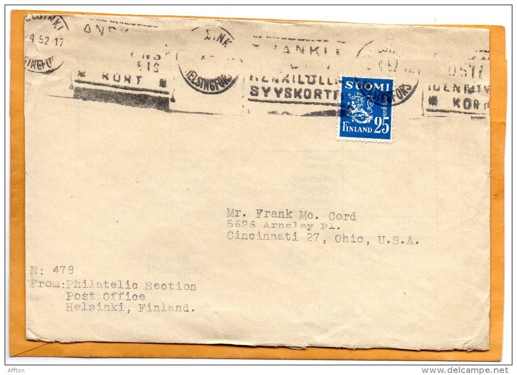 Finland Old Cover Mailed To USA - Lettres & Documents