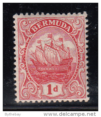 Bermuda MH Scott #83b 1p Caravel Sailing Ship, Carmine, Die I - Bermudes