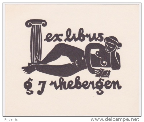 Ex-Libris érotique - G.J. Rhebergen - Numérté Au Dos : 25 - Exlibris