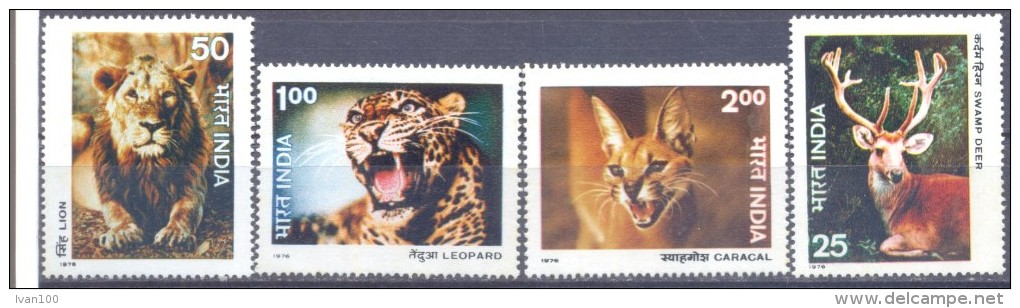 1976. India, Animals Of India, 4v, Mint/** - Unused Stamps