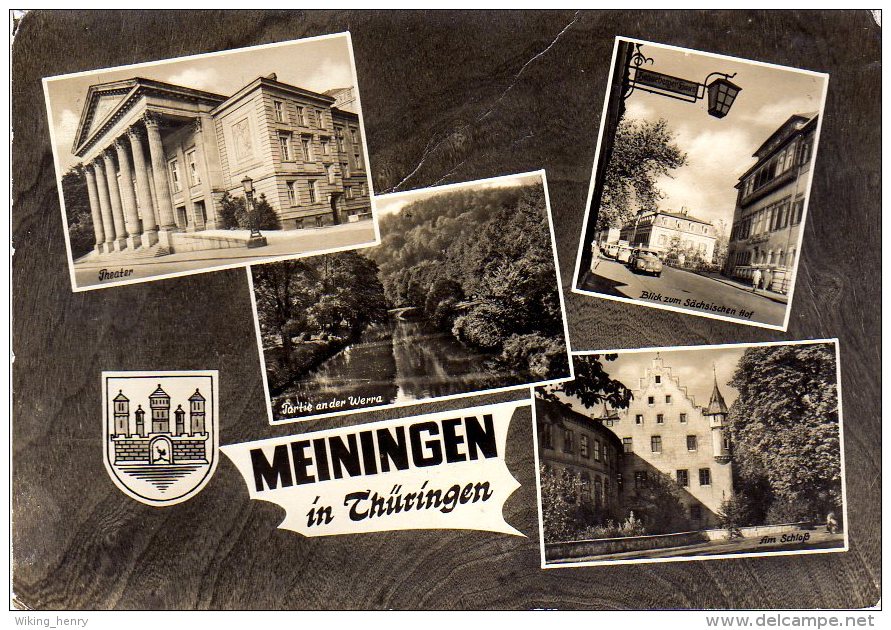 Meiningen - S/w Mehrbildkarte 1 - Meiningen