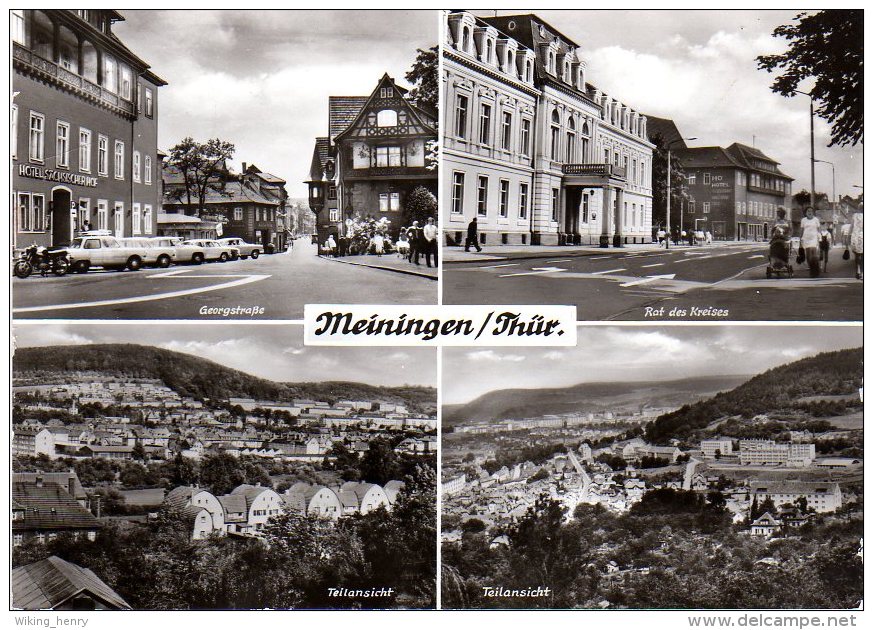 Meiningen - S/w Mehrbildkarte 2 - Meiningen