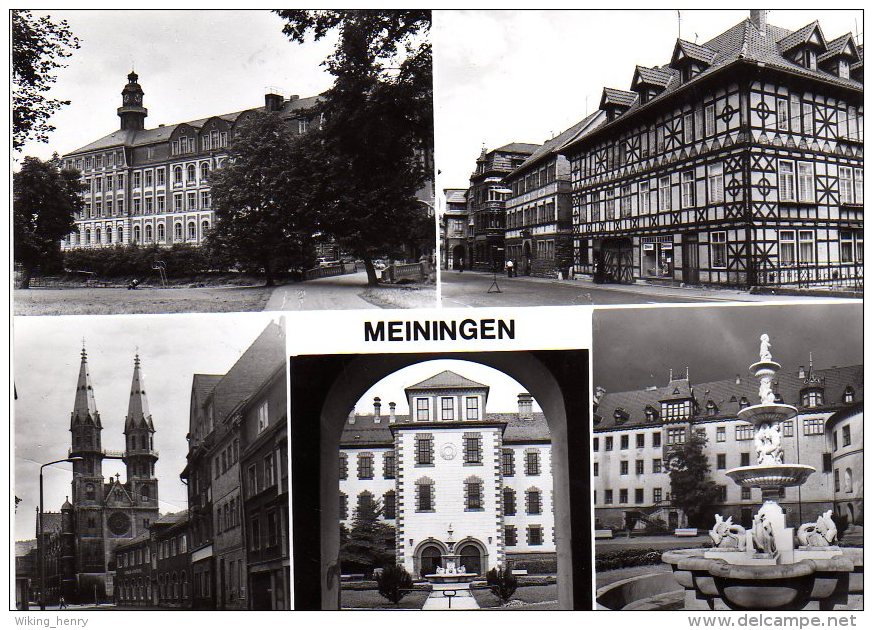 Meiningen - S/w Mehrbildkarte 3 - Meiningen