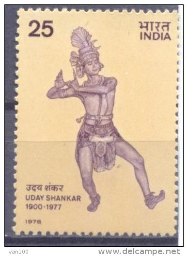 1978. India, Uday Shankar, 1v, Mint/** - Nuevos