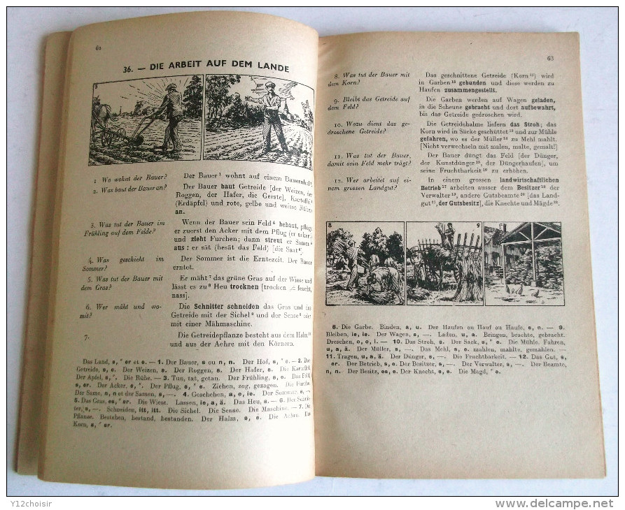 LIVRE 1950 DAS WORT IM SATZ NOUVEAU VOCABULAIRE ALLEMAND-FRANCAIS ILLUSTR H. BRETON LIBRAIRIE MARCEL DIDIER . F. BERMANN - School Books