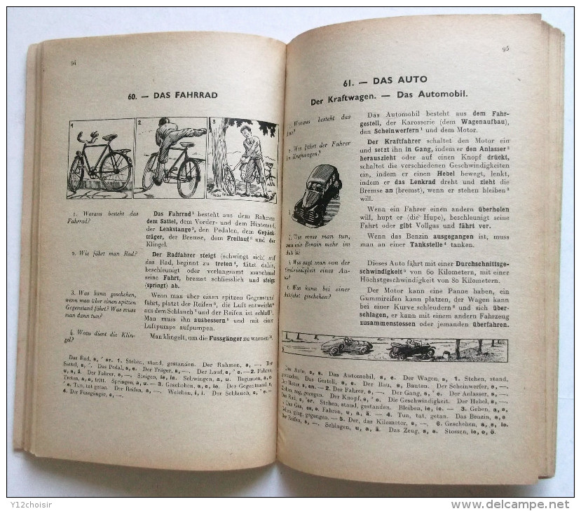 LIVRE 1950 DAS WORT IM SATZ NOUVEAU VOCABULAIRE ALLEMAND-FRANCAIS ILLUSTR H. BRETON LIBRAIRIE MARCEL DIDIER . F. BERMANN - Livres Scolaires