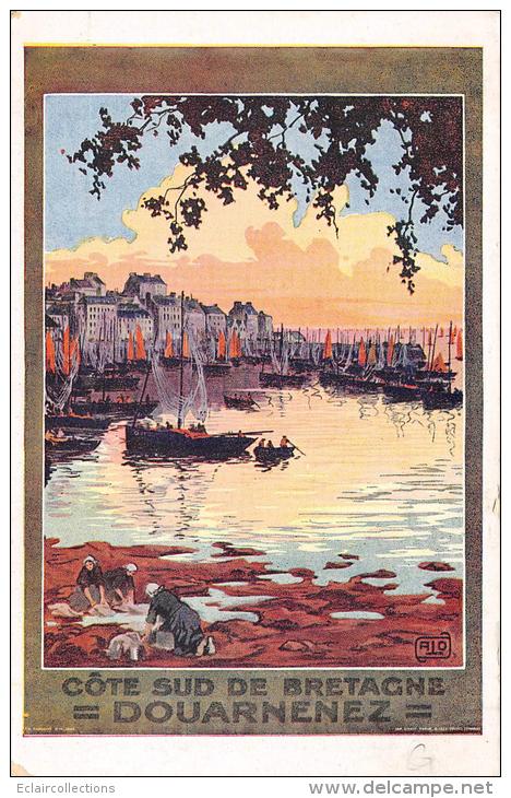 Douarnenez     29    Carte Reproduction D'époque D'affiche De Chemin De Fer  -Réseau De La Cie D'Orléans. - Douarnenez