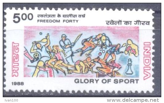 1988. India, Freedom Forty, Glory Of Sport, 1v, Mint/** - Neufs