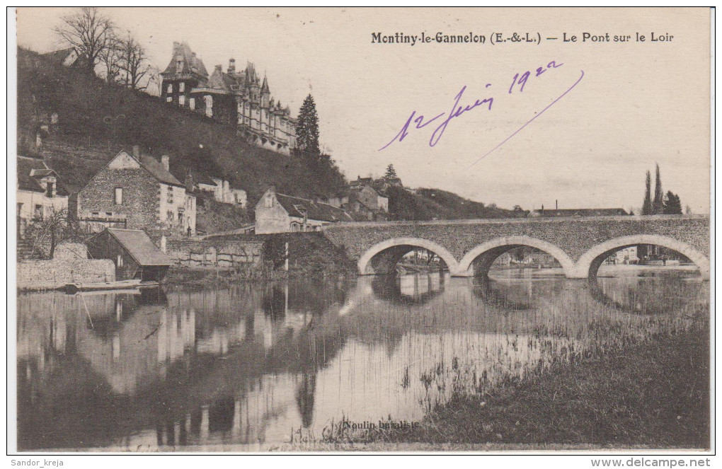 CPSM  Montigny-le-Gannelon Le Pont Sur Le Loir - Montigny-le-Gannelon