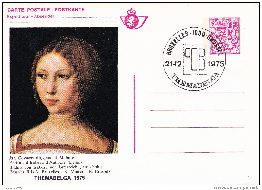 C01-118 - Belgique CM - Carte Postale Spéciale FDC  Du 21-12-1975 - COB CA7 - Cachet De 1000 Bruxelles - Série Themabelg - Sammlungen