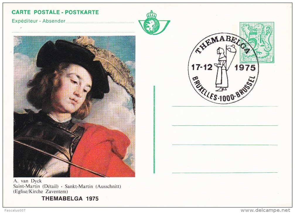 C01-125 - Belgique CM - Carte Postale Spéciale FDC  Du 17-12-1975 - COB CA5 - Cachet De 1000 Bruxelles - Série Themabelg - Sammlungen