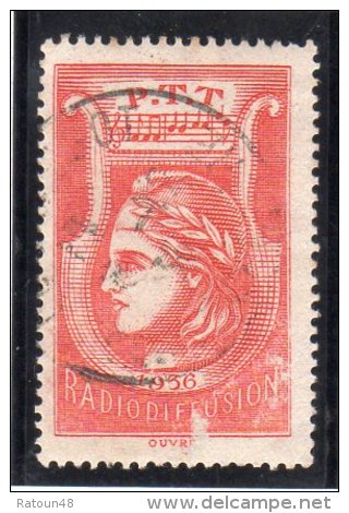 N° 2- Oblitéré - Rouge - Radiodiffusion - FRANCE - Radiodiffusion