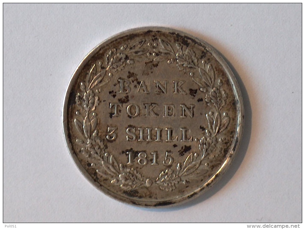 UK BANK TOKEN 3 SHILL 1815 - Autres & Non Classés