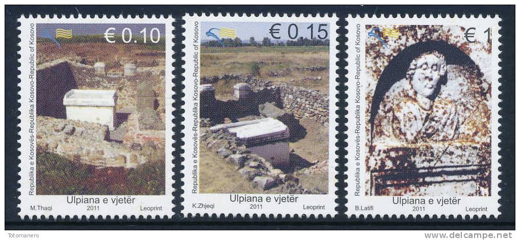 REPUBLIC OF KOSOVO 2011, "From Archaeology-Ancient Ulpiana", Set Of 3v** - Kosovo