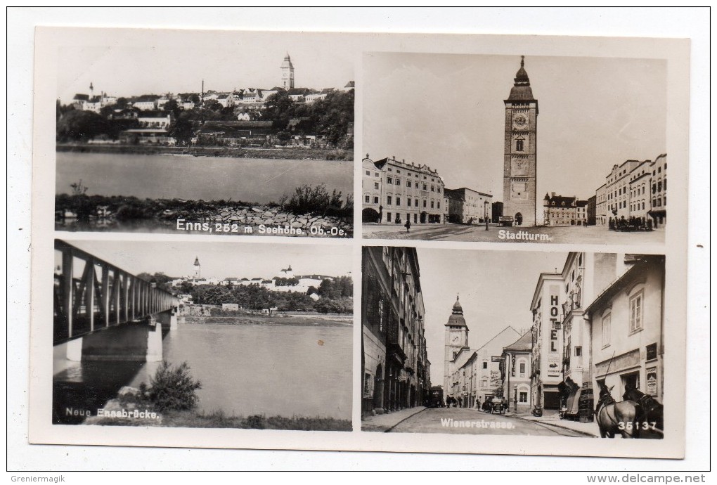 Cpsm - Enns (Wienerstrasse - Stadtturm - Brücke ...) - (9x14 Cm) - Enns