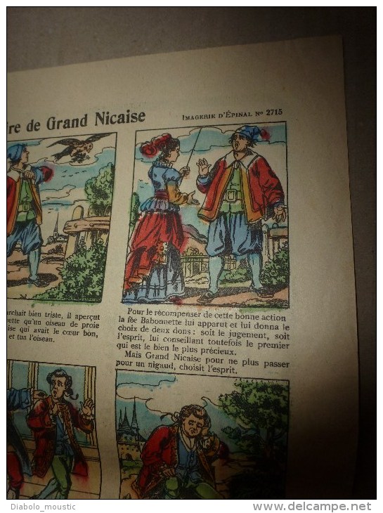 Vers 1900 Image D'EPINAL Réclame De  AU GRAND BON MARCHE  Dim. 32 X 24,5cm : HISTOIRE DE GRAND NICAISE - Pubblicitari