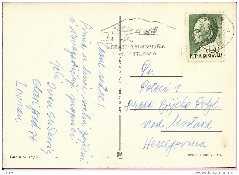 Opatija Riviera ,., Yugoslavia, Postcard - Sonstige & Ohne Zuordnung