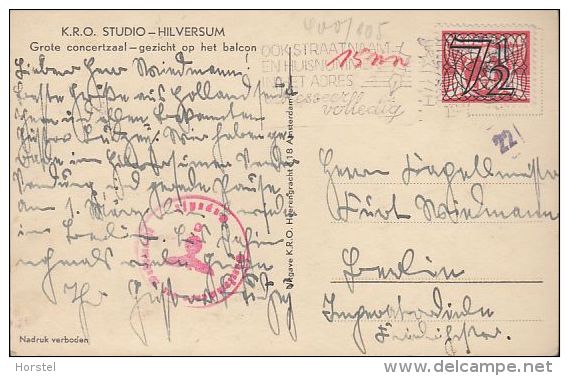 Netherland - Hilversum - K.R.O. Studio - Concertsaal - Old Stamp /overprinted - Hilversum