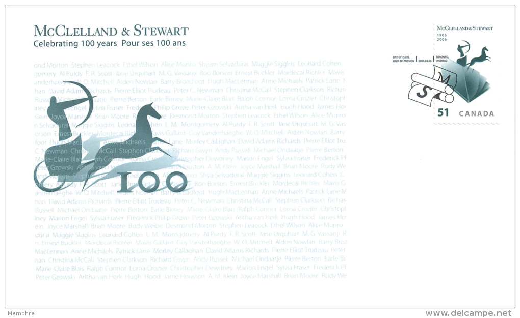 2006   McClelland &amp; Stewart, Book Publishers  Sc 2151 Single From Booklet - 2001-2010