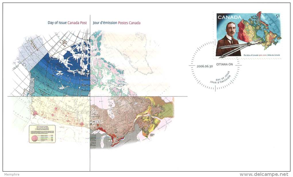 2006    Atlas Of Canada Centenary, Map  Sc 2160  Single - 2001-2010