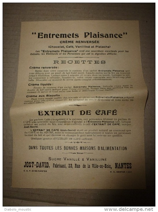 Vers 1900 Image D'EPINAL Réclame ENTREMETS PLAISANCE (recettes) Dimension 21,5 X 15,5 Cm , LE CHIEN & LE CHAT - Pubblicitari